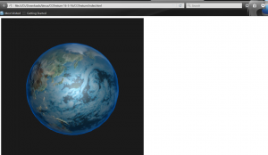 Animated earth opened in browser (zoomed in)